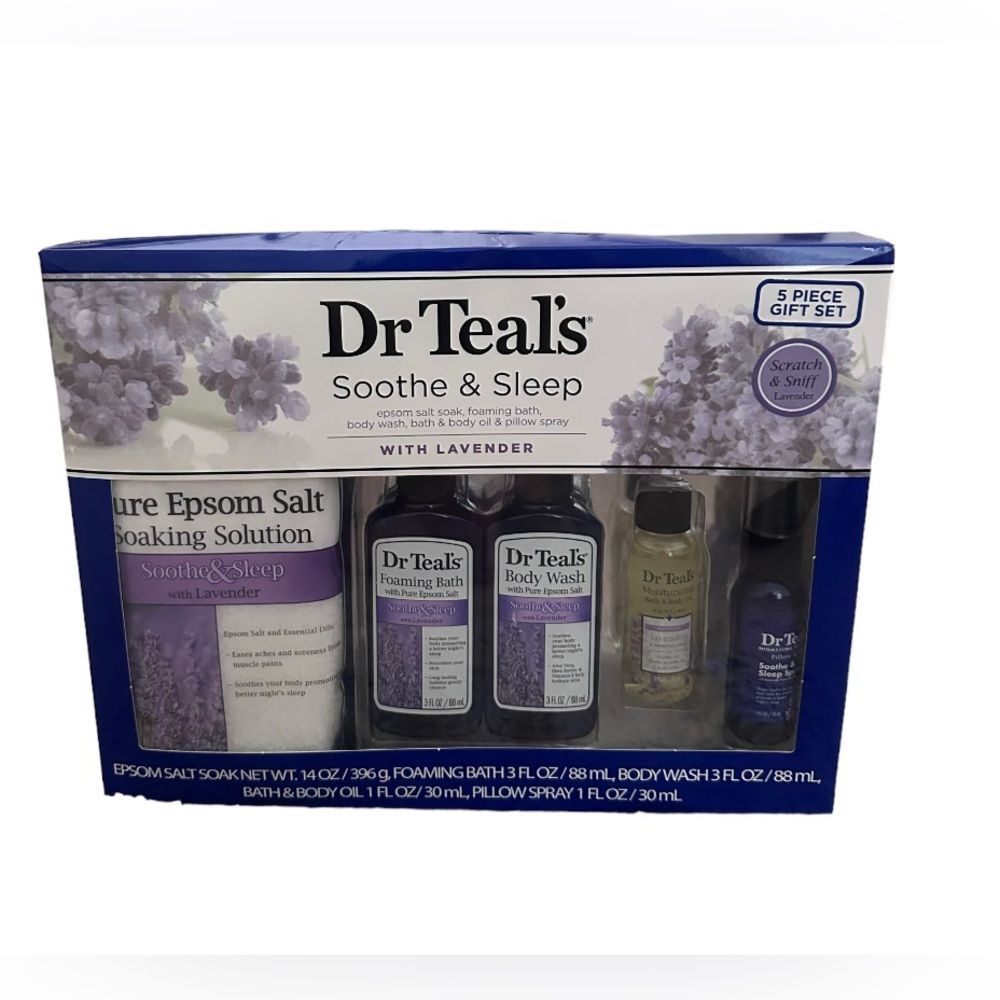 Dr Teal's Soothe & Sleep Lavender 5 Pc Set New